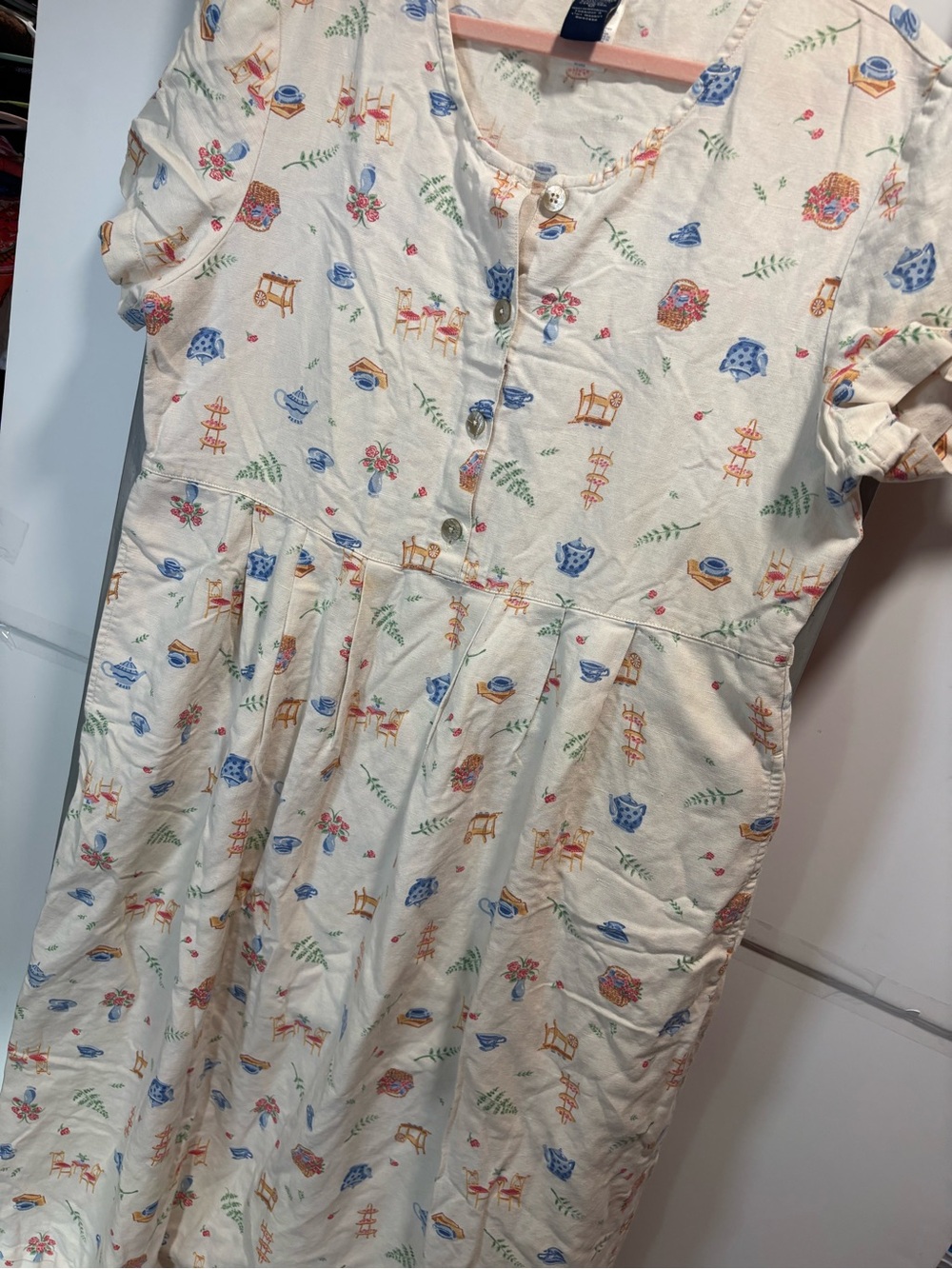 Lands' End 12 cottagecore print Dress, cotton/linen, costal grandma, Boho, retro - Picture 12 of 13